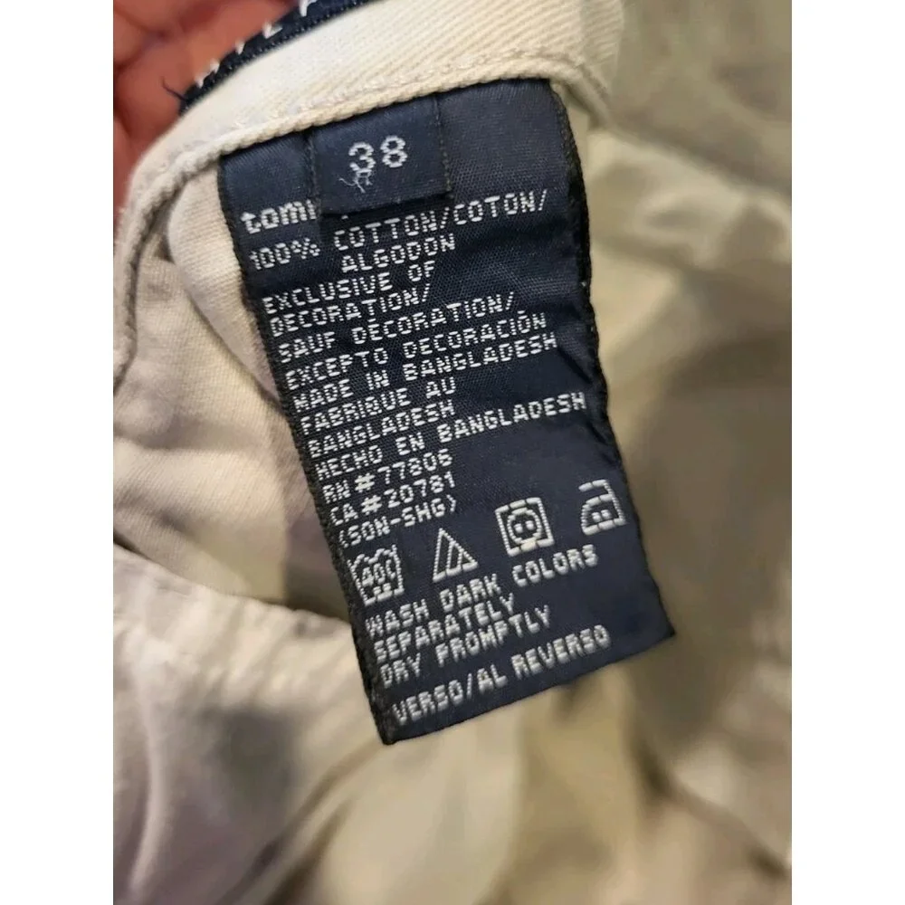 Vtg Tommy Hilfiger Beige Cargo Shorts Sz 38
